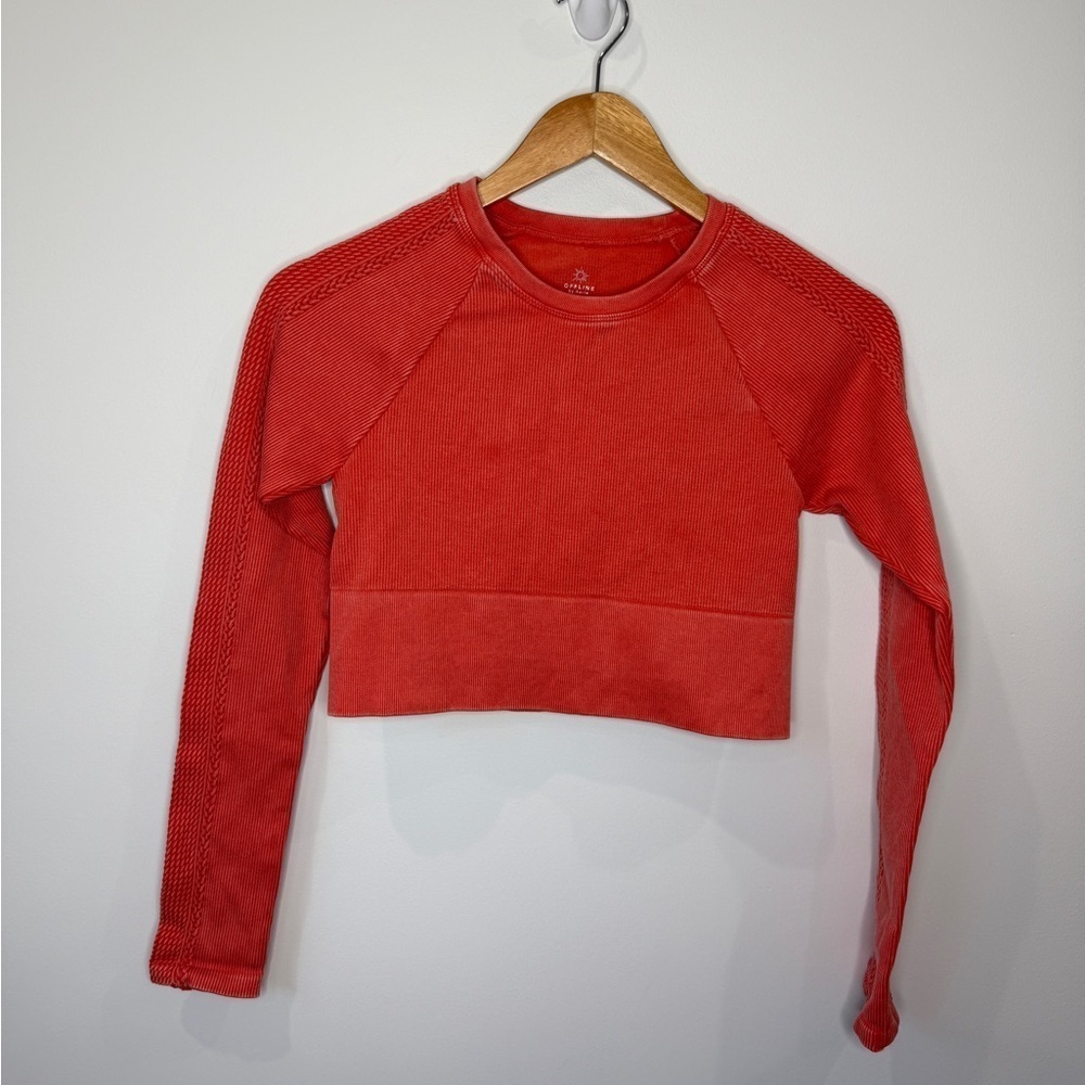 Offline by Aerie Long Sleeve Ribbed Gym Crop Top (S)
